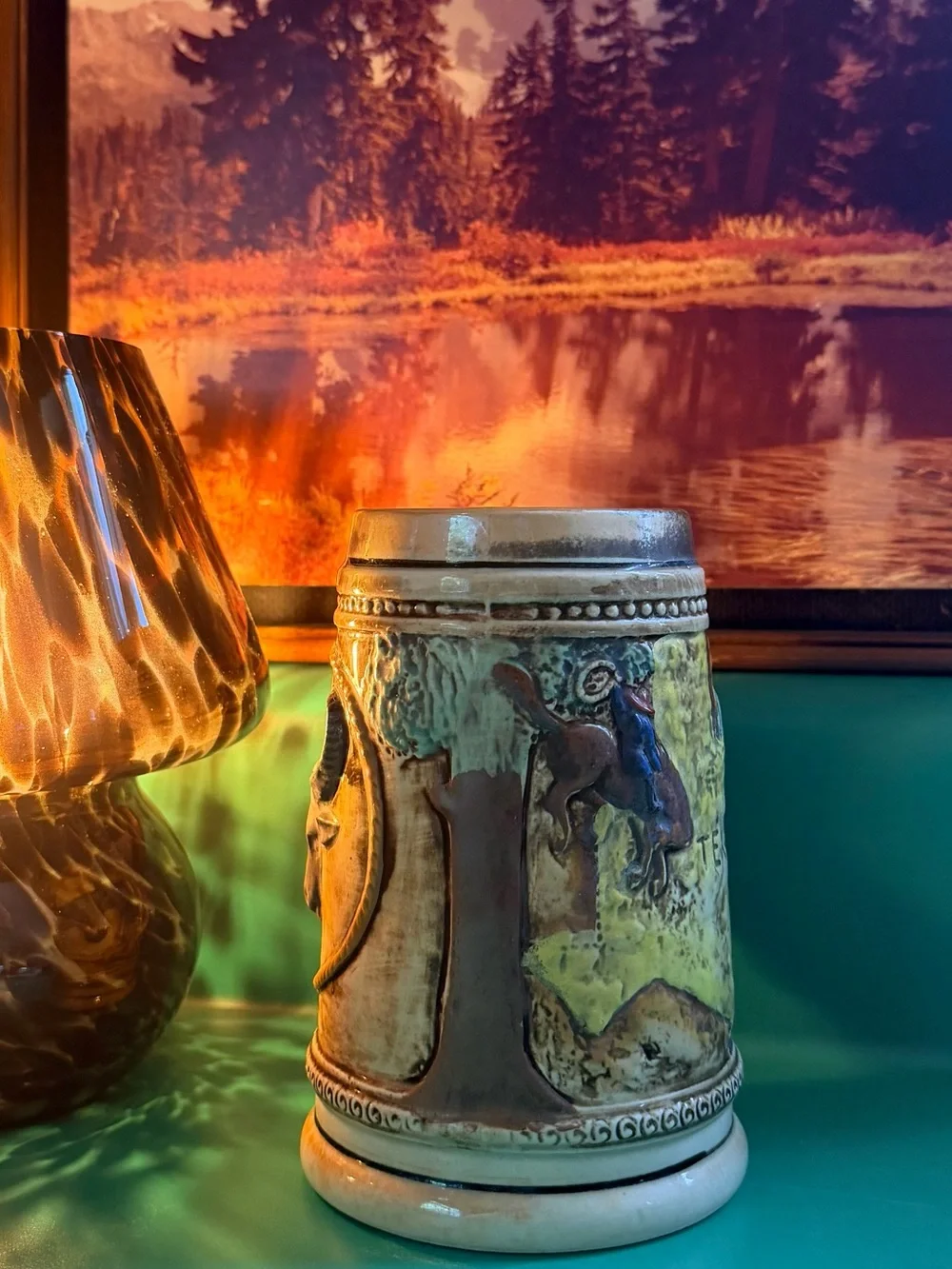 🐂 Vintage (1960s; 1970s) Texas Longhorn Cowboy Souvenir Mug 🐂